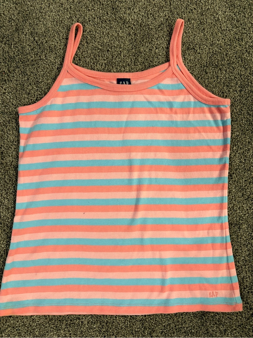GAP Coral and Aqua Striped Camisole